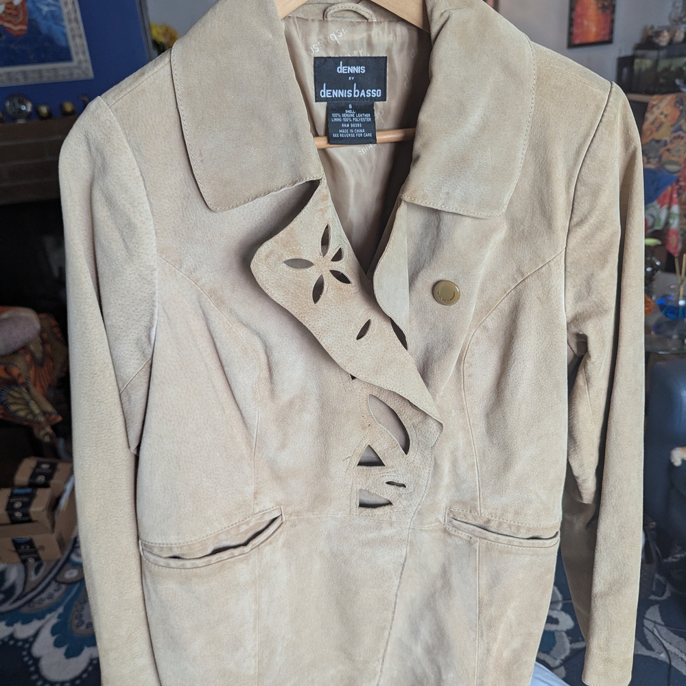 Dennis Basso Tan Suede Jacket for Women
